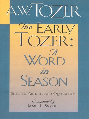 cover image of The Early Tozer